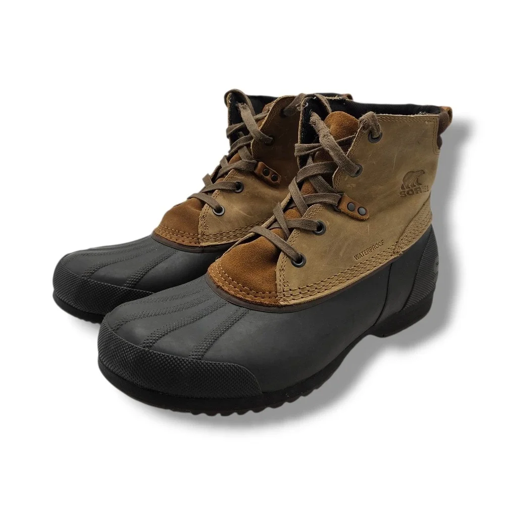 Sorel Ankeny Waterproof Snow Duck Boots Mens‎ 11 Brown Leather